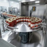 Линия розлива томатной пасты - Поворотный стол накопления банок - Accumulation Rotary Table