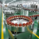 Линия розлива томатной пасты - Поворотный стол накопления банок - Accumulation Rotary Table